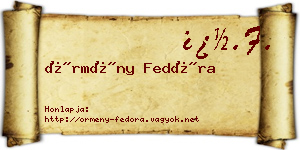 Örmény Fedóra névjegykártya